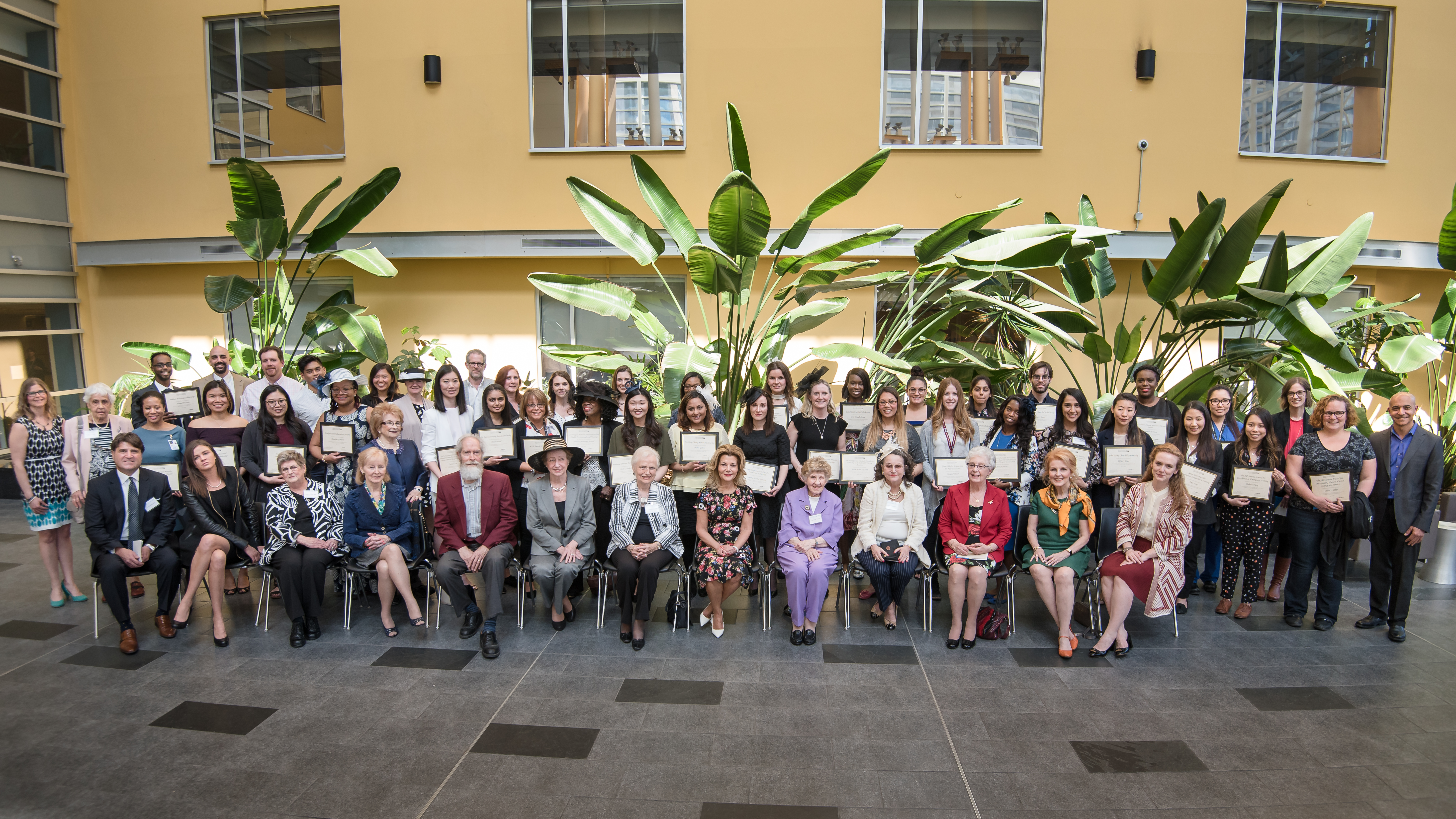 Award and scholarship recipients and donors at the 2018 Nursing & Health Professions Staff Scholarships & Awards. 